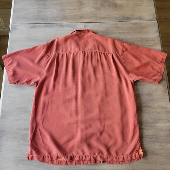 Tommy Bahama Mens Silk Hawaiian Shirt Pink Floral Camp Button Up Sz XL - Picture 3 of 8